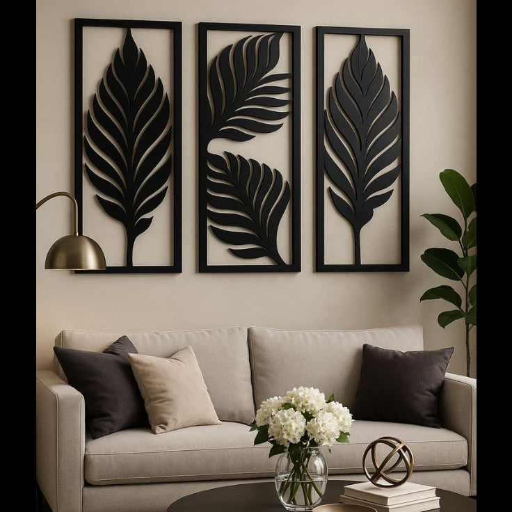 Beautiful Leaves Set of 3 Frames