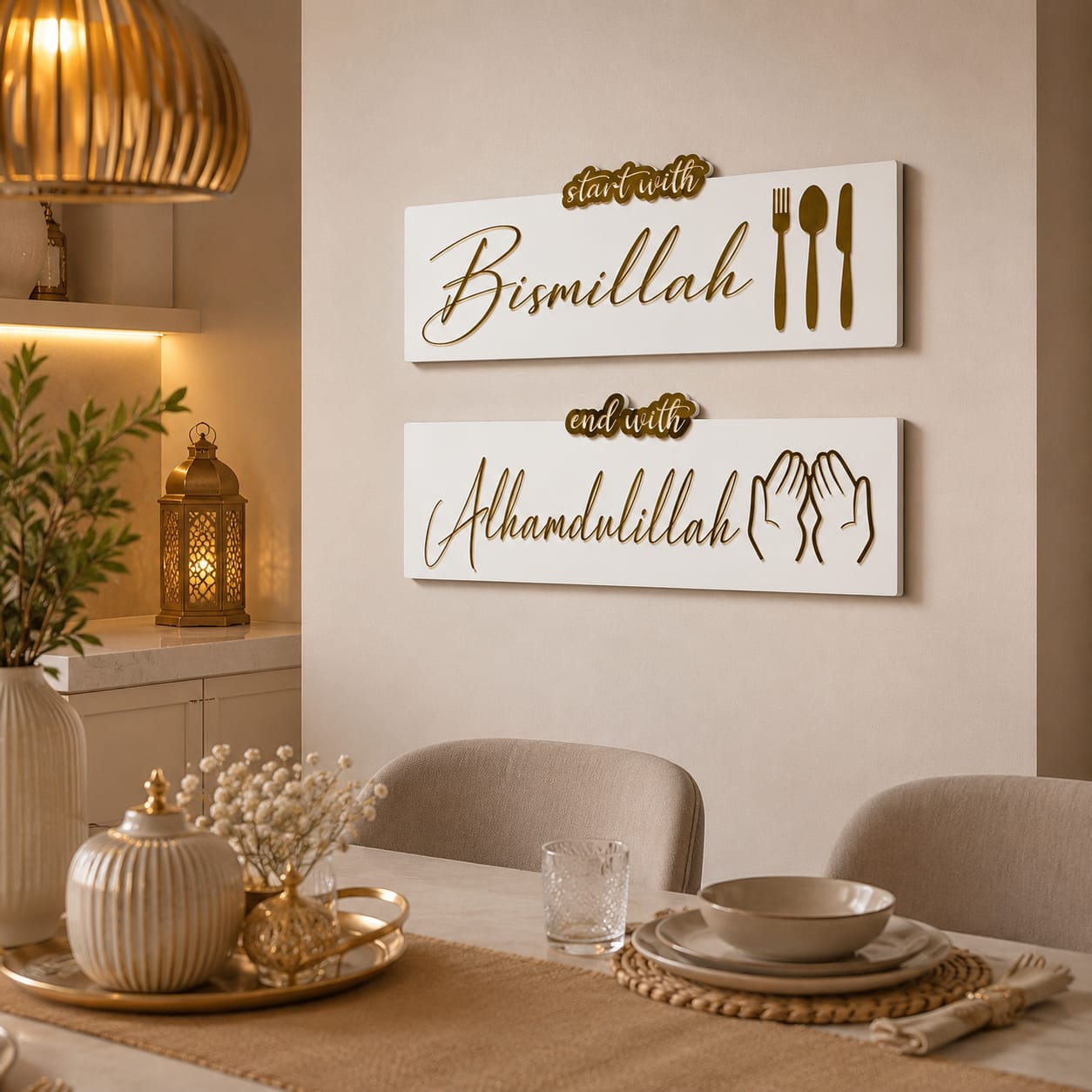Bismillah Alhamdulillah Kitchen Edition | Artistic Cutting Art Masterpieces