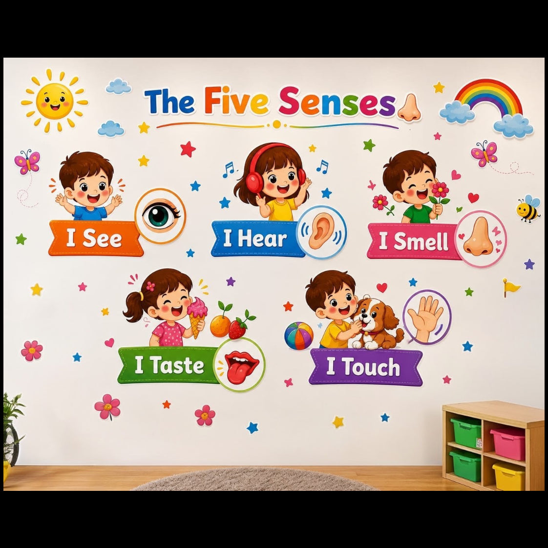 π Fun Learning All Five Senses! | High Quality Wall Sticker