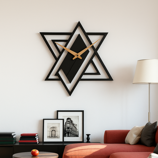 Modern Wall Clock | Black Glossy Acrylic