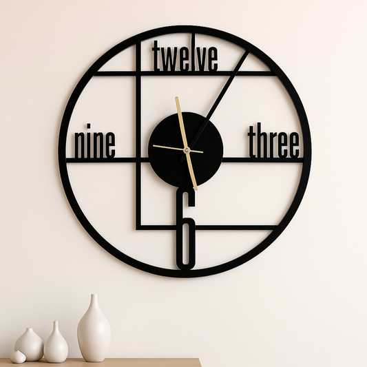 Stylish Wall Clock | Black Glossy Acrylic