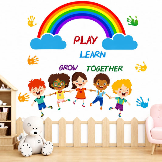 Rainbow Kids World | High Quality Wall Sticker