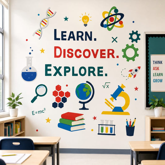 Learn, Discover & Explore | High Quality Wall Sticker