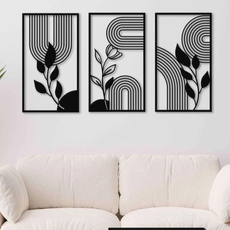 Beautiful Stylish Leaves Set of 3 Frames