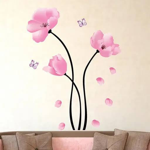 Beautiful Pink Flower | High Quality Wall Sticker